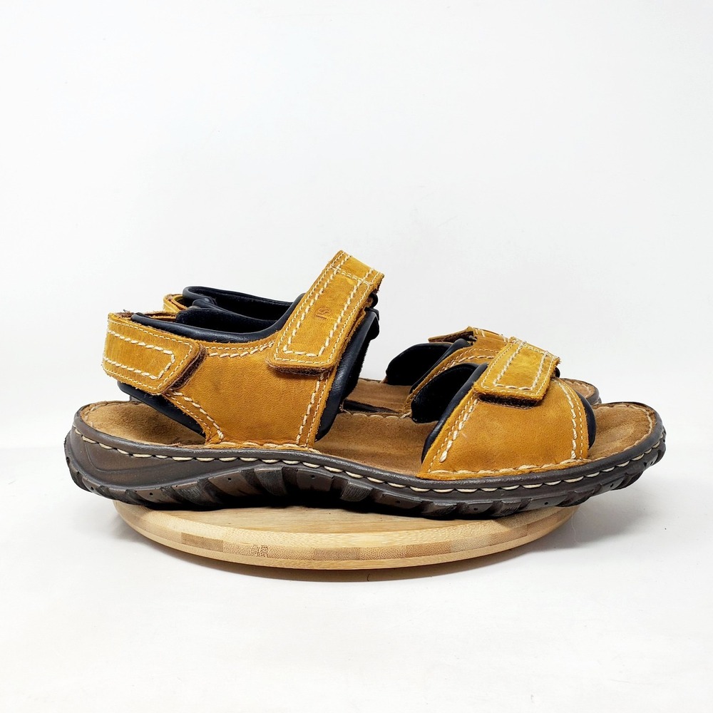 Josef Seibel Sandals Mens 42 Leather Shoes Walking Hiking Straps Casual
